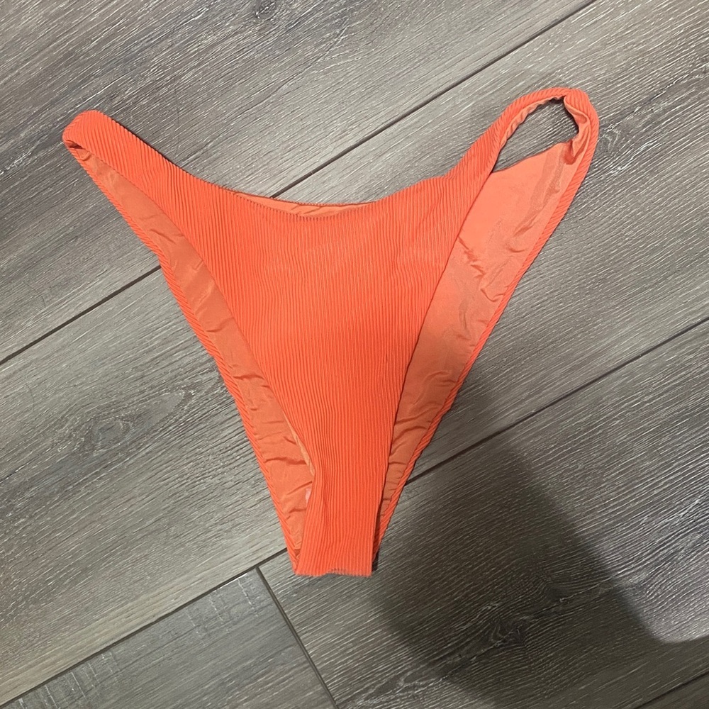NWOT! Beach Riot Vibrant Orange Ribbed Bikini Bottom